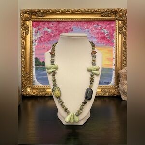 Estate Gemstone Beaded Artisan Necklace